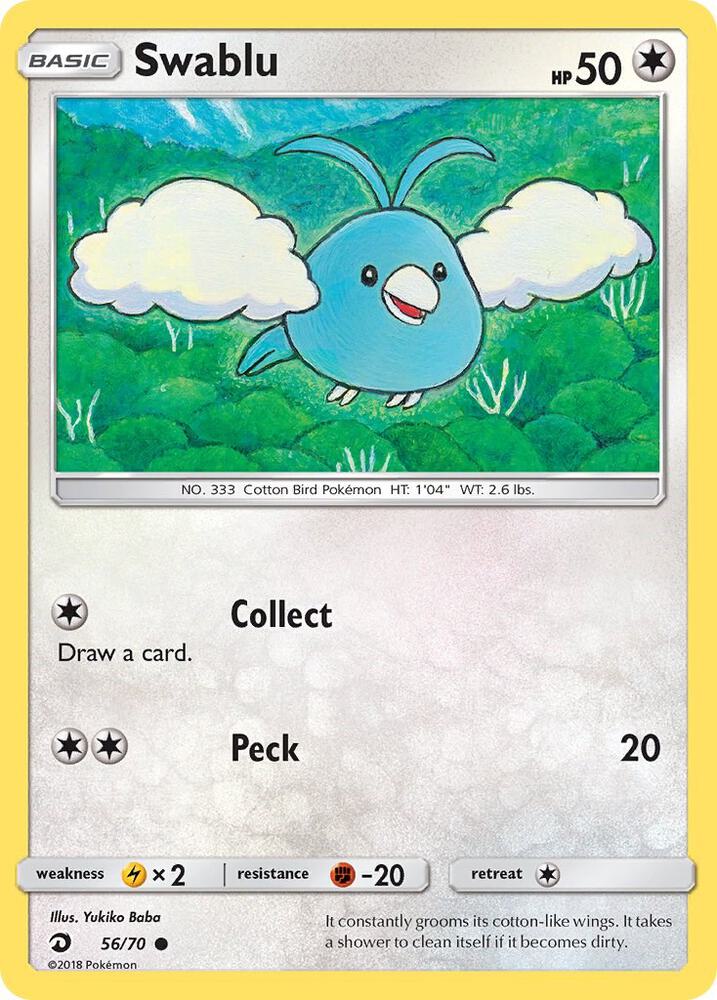Pokemon - Swablu (56) - Dragon Majesty (DRM) Reverse Holofoil