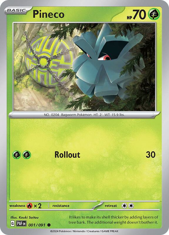 Pokemon - Pineco - 001/091 - SV: Paldean Fates (PAF) Reverse Holofoil