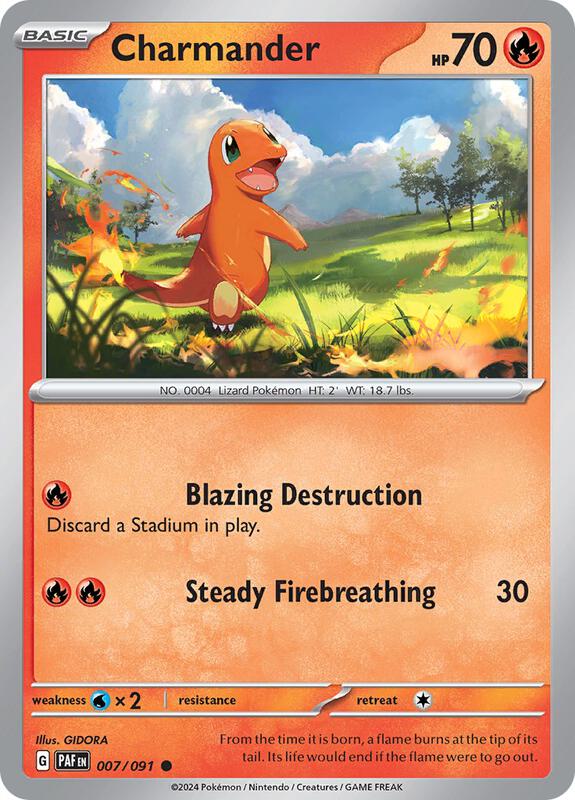 Pokemon - Charmander - 007/091 - SV: Paldean Fates (PAF) Reverse Holofoil