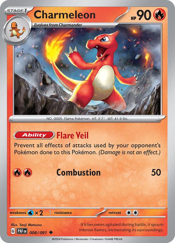 Pokemon - Charmeleon - 008/091 - SV: Paldean Fates (PAF)