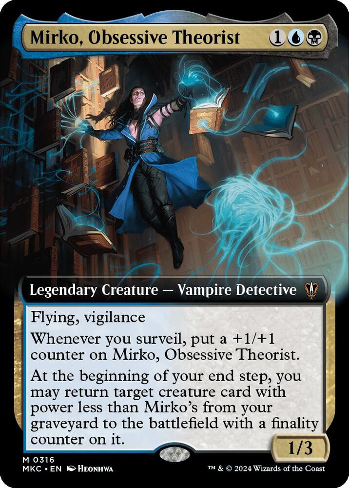 Pokemon - Mirko, Obsessive Theorist (Extended Art) - Commander: Murders at Karlov Manor (MKC) Foil