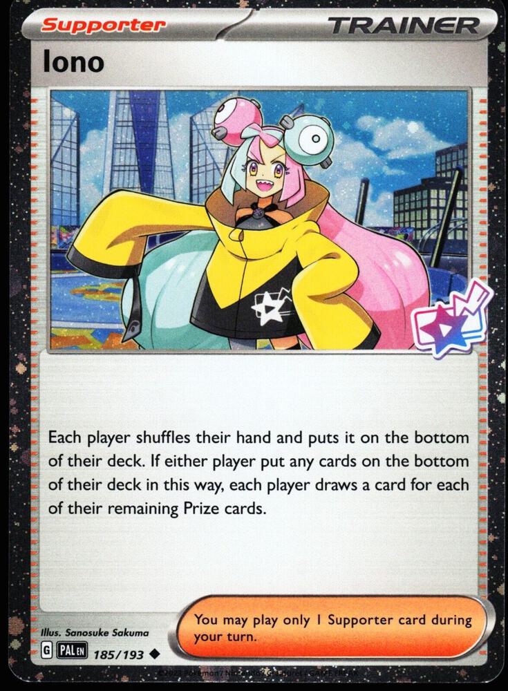 Pokemon - Iono - 185/193 (Cosmo Foil) - Miscellaneous Cards & Products (MCAP)