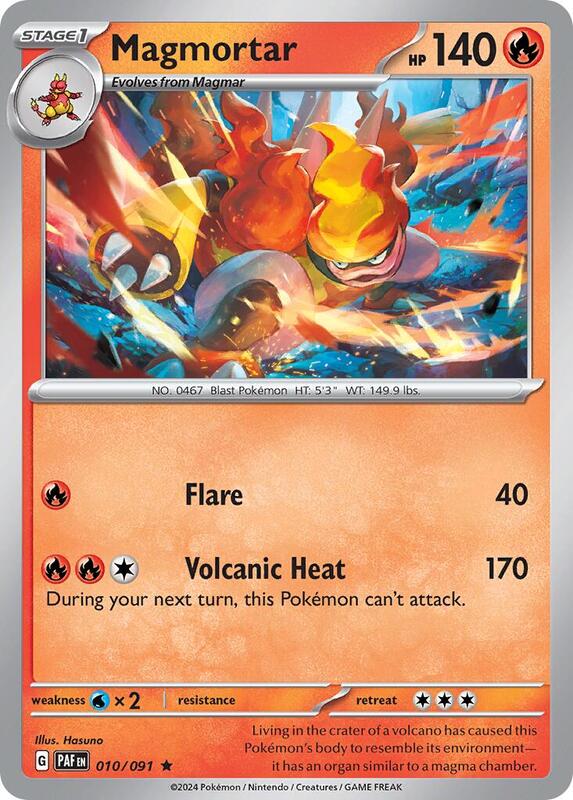 Pokemon - Magmortar - 010/091 (Paldean Fates) Reverse Holofoil