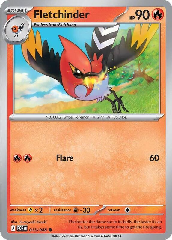 Pokemon - Fletchinder - ME03: Perfect Order (POR) Reverse Holofoil
