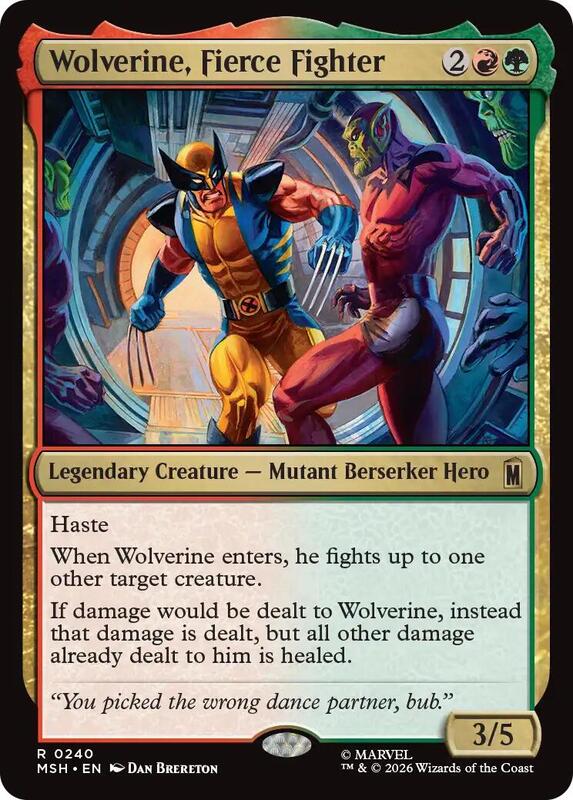 MTG - Wolverine, Fierce Fighter - Marvel Super Heroes (MSH)
