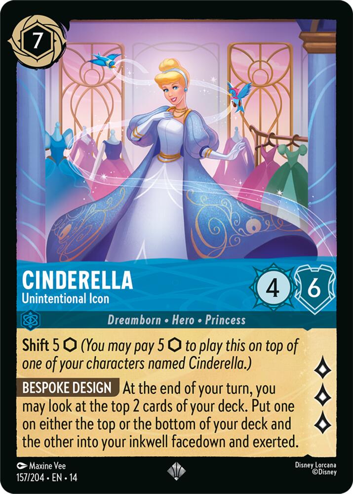 Lorcana - Cinderella - Unintentional Icon - Hyperia City (14) Cold Foil