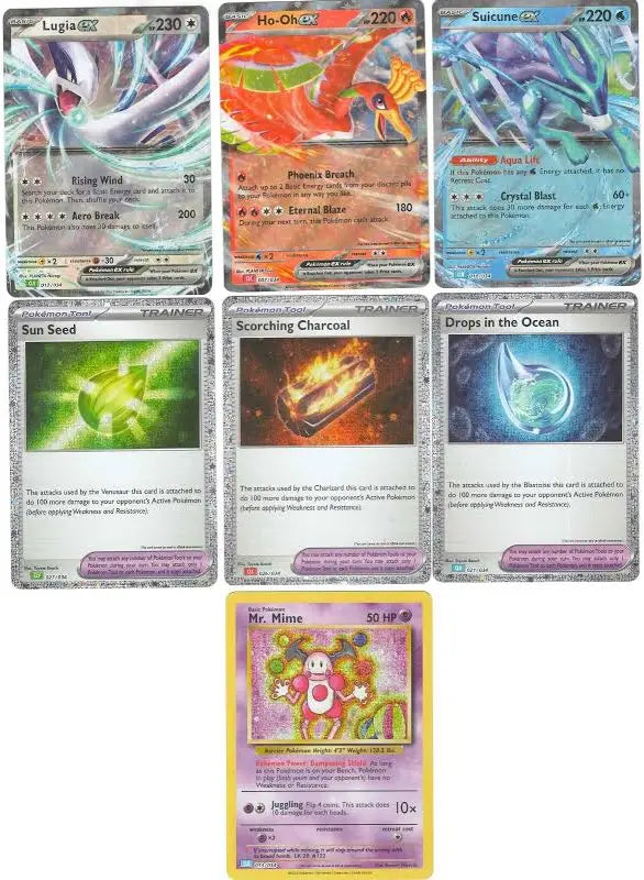 Pokémon EX Promo Cards - Suicune EX, Lugia EX & Ho-Oh EX Set