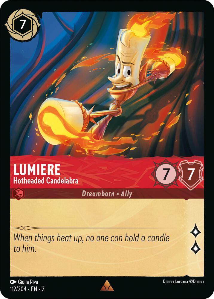 Lorcana - Lumiere - Hotheaded Candelabra - Rise of the Floodborn (2)