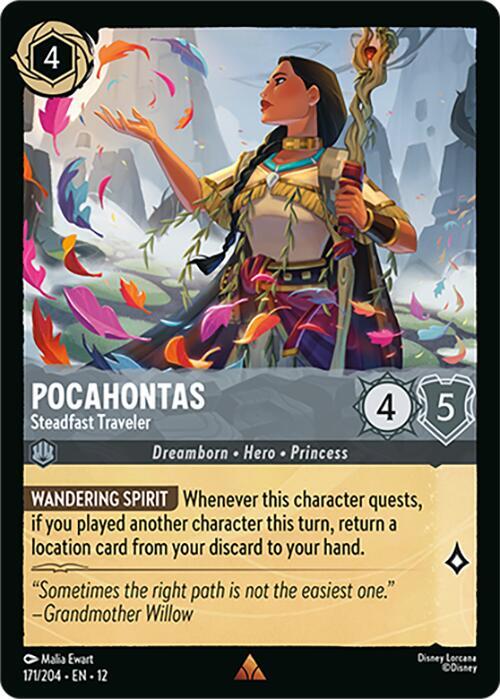 Lorcana - Pocahontas - Steadfast Traveler - Wilds Unknown (12) Cold Foil