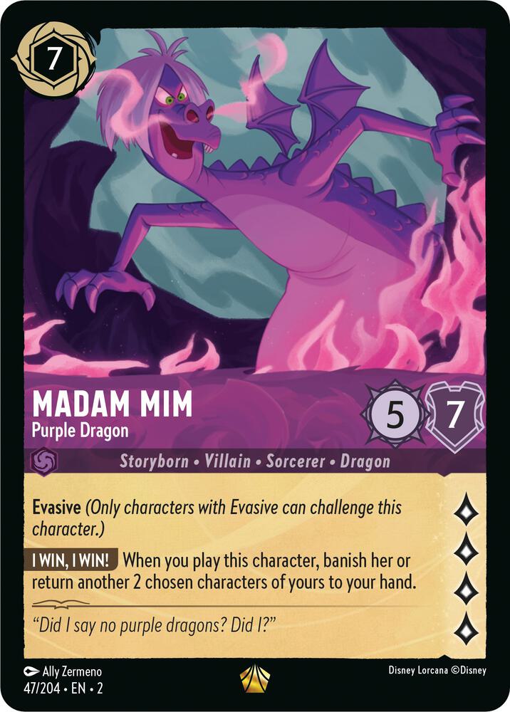 Lorcana - Madam Mim - Purple Dragon - Rise of the Floodborn (2)