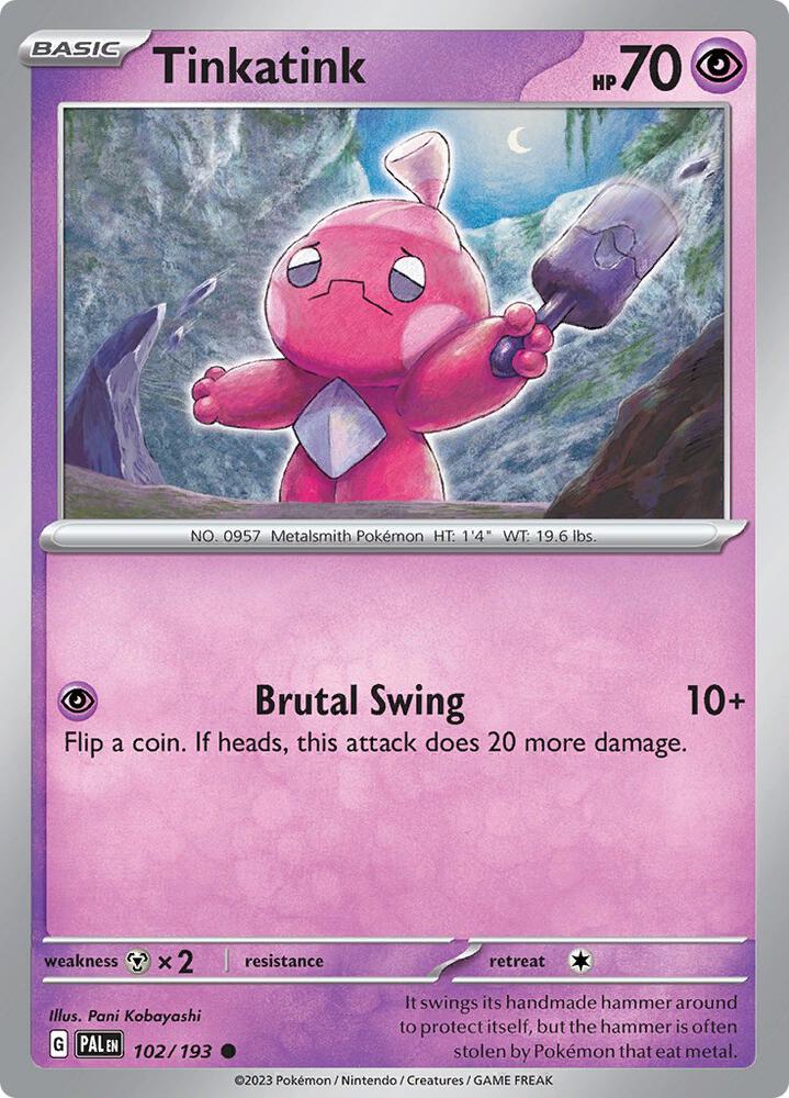Pokemon - Tinkatink - 102/193 - SV02: Paldea Evolved (PAL) Reverse Holofoil
