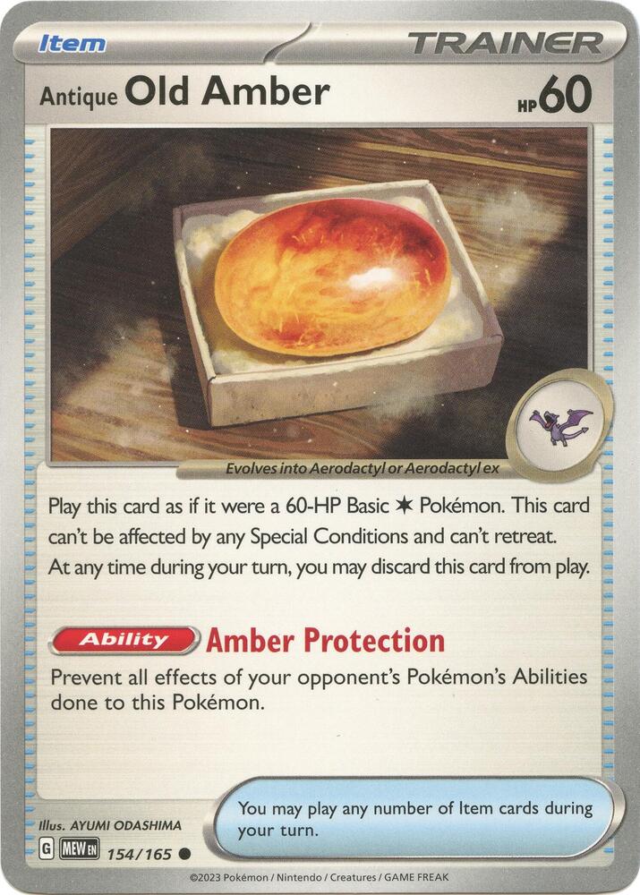 Pokemon - Antique Old Amber - SV: Scarlet & Violet 151 (MEW)