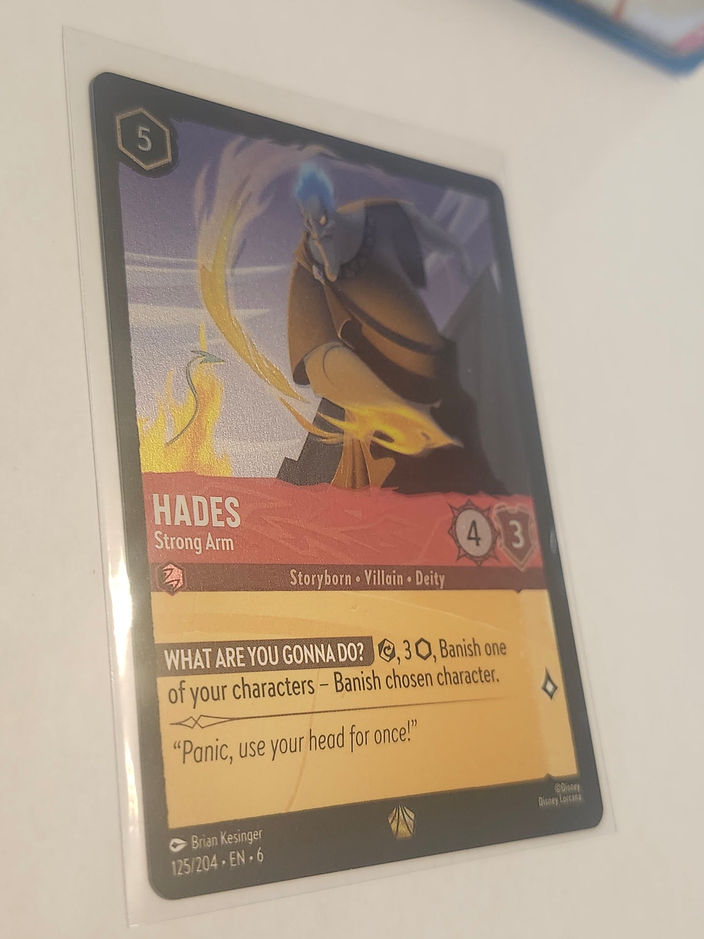 Disney Lorcana Hades Strong Arm Trading Card - Storyborn Villain - Cold Foil