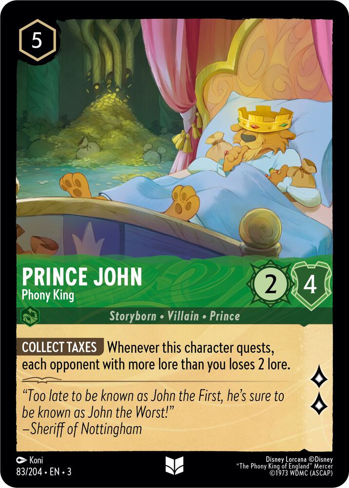 Lorcana - Prince John - Phony King - Into the Inklands (3)