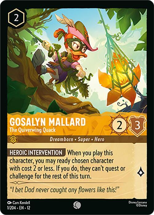 Lorcana - Gosalyn Mallard - The Quiverwing Quack - Wilds Unknown (12) Cold Foil