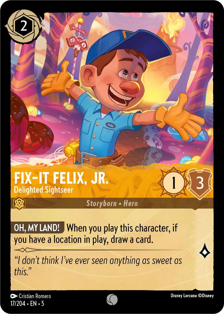 Lorcana - Fix-It Felix, Jr. - Delighted Sightseer - Shimmering Skies (5)