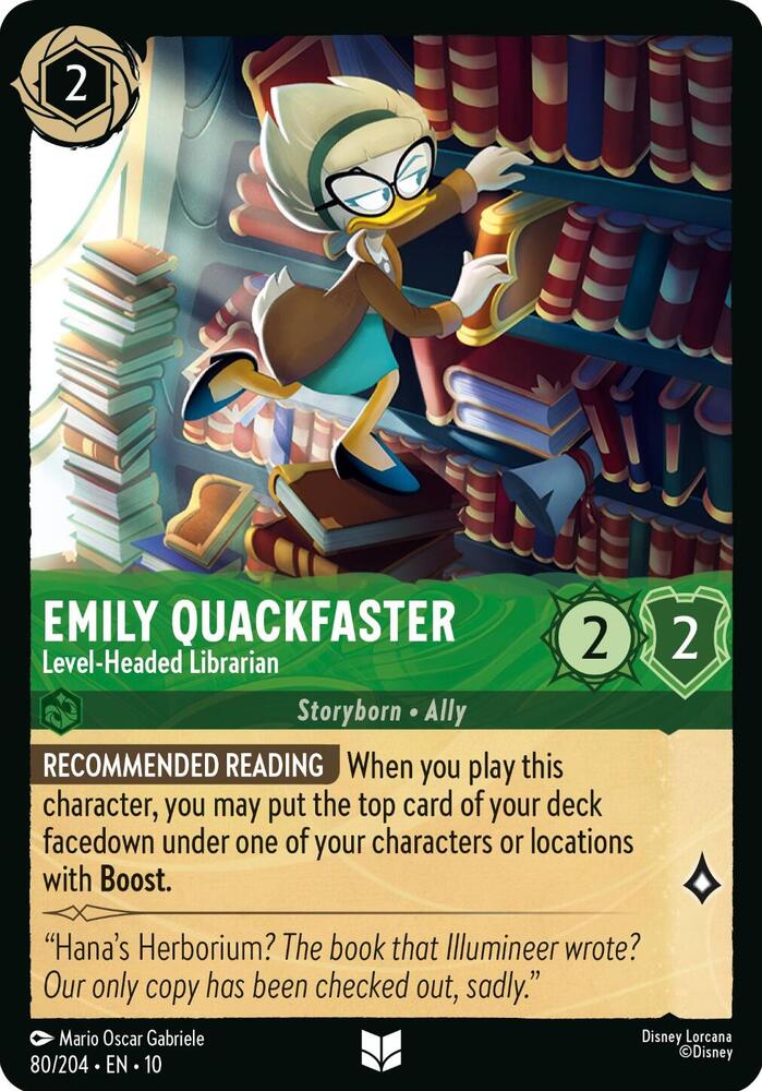 Lorcana - Emily Quackfaster Level-Headed Librarian - Whispers in the Well (10)