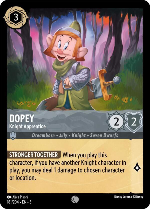 Lorcana - Dopey - Knight Apprentice - Shimmering Skies (5)