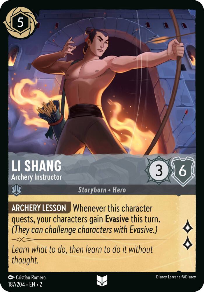 Lorcana - Li Shang - Archery Instructor - Rise of the Floodborn (2)