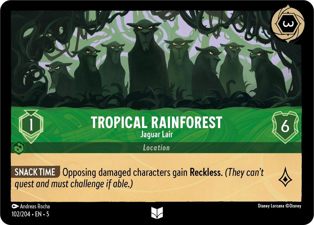 Lorcana - Tropical Rainforest - Jaguar Lair - Shimmering Skies (5) Cold Foil