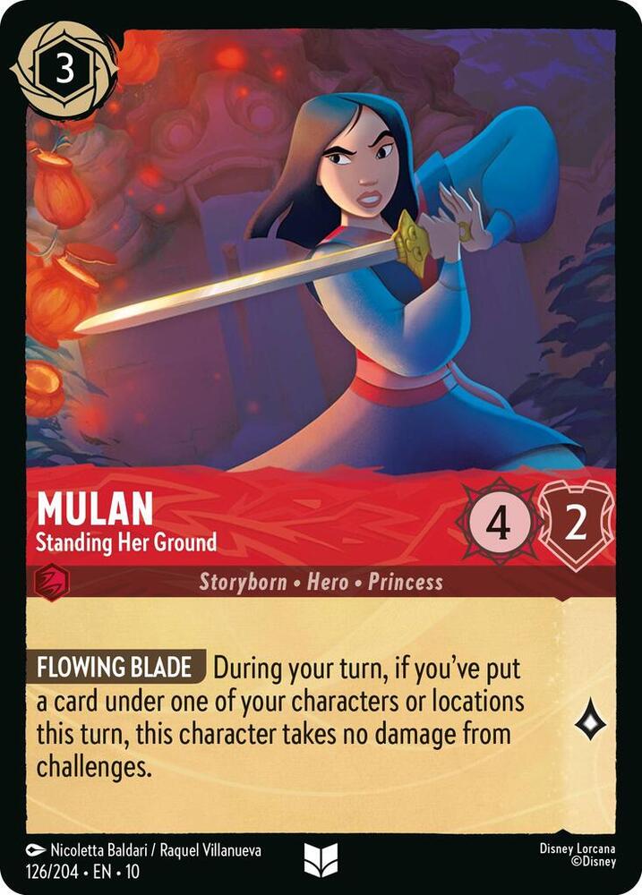 Lorcana - Mulan Standing Her Ground - Whispers in the Well (10) Cold Foil