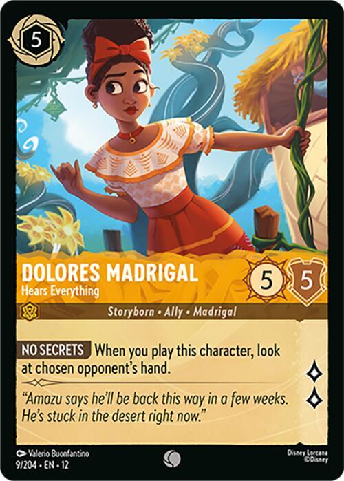 Lorcana - Dolores Madrigal - Hears Everything - Wilds Unknown (12) Cold Foil