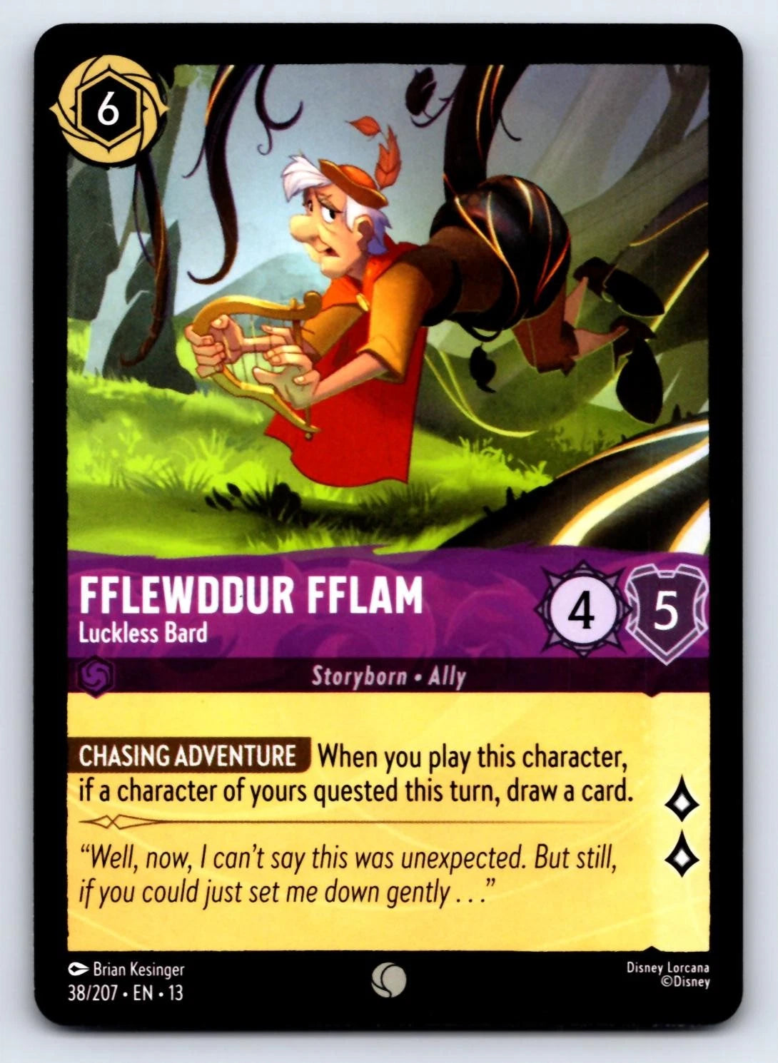 Lorcana - Fflewddur Fflam - Luckless Bard 38/204 - Attack of the Vine! (13)