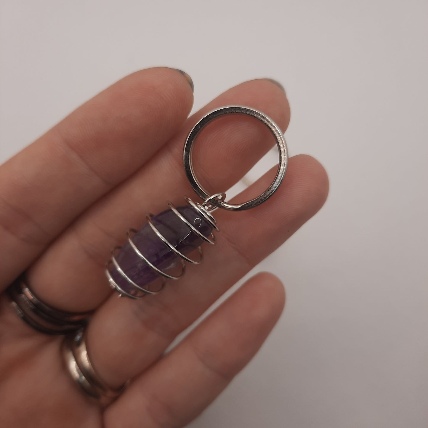 Amethyst Dagger Keychain