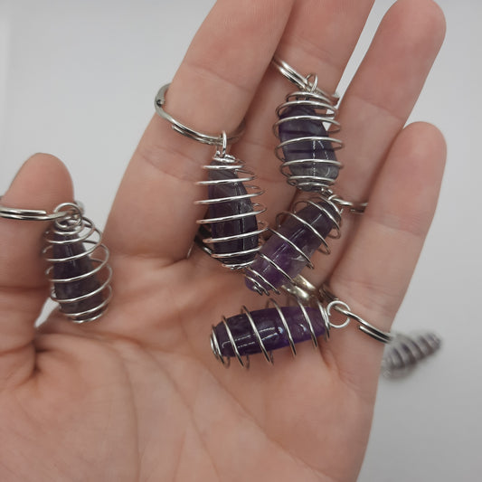 Amethyst Dagger Keychain