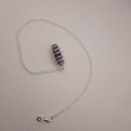 Amethyst Dagger Necklace Silver