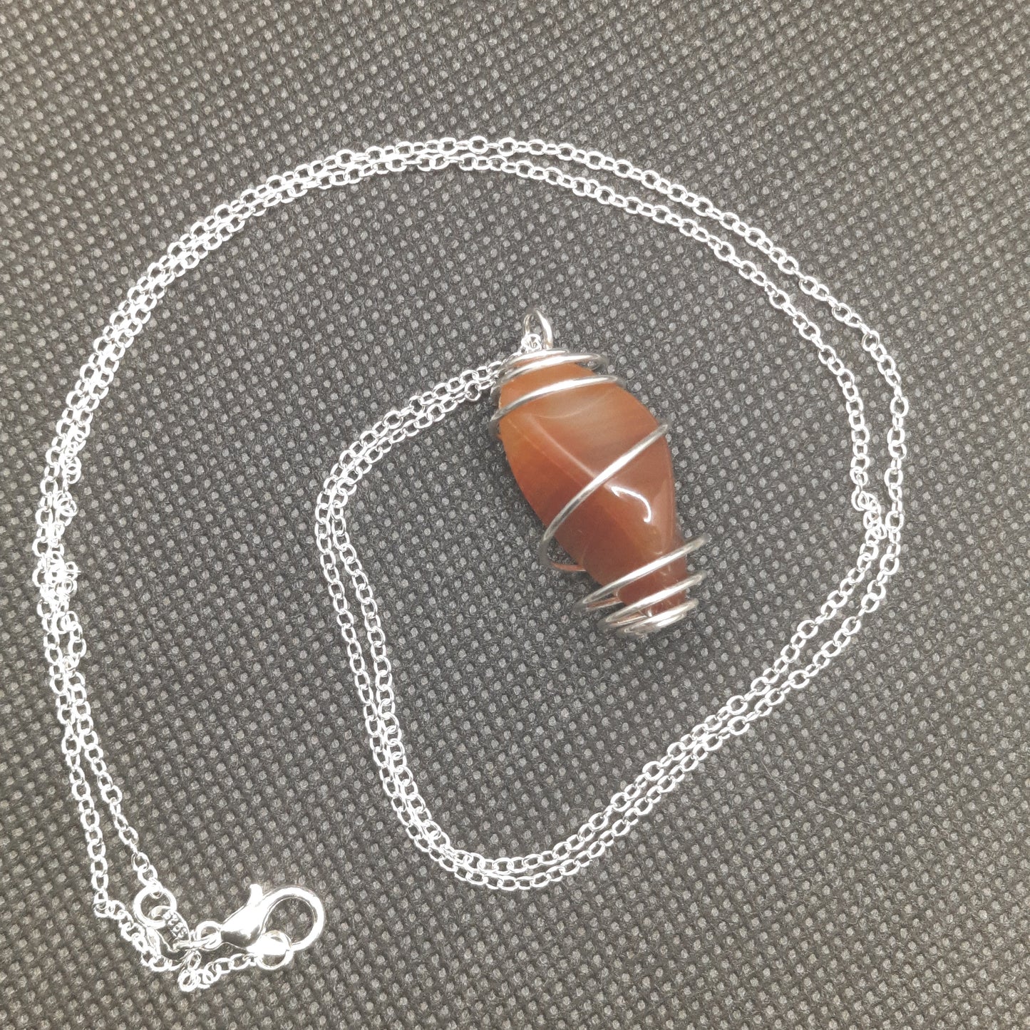 BG Signature Collection Carnelian Necklace Silver