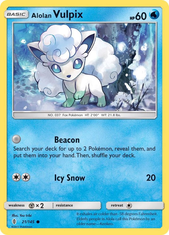 Pokemon - Alolan Vulpix - SM - Guardians Rising (SM02) Reverse Holofoil
