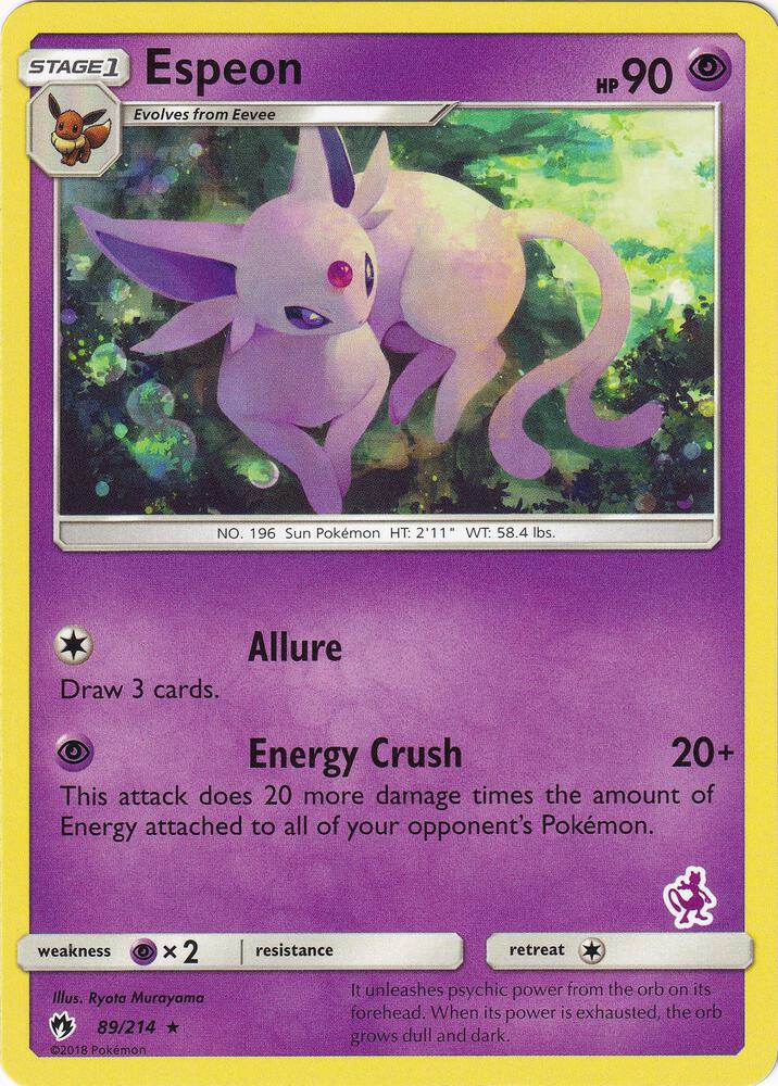 Pokemon - Espeon - 89/214 (Mewtwo Stamped) - Battle Academy (BTA)