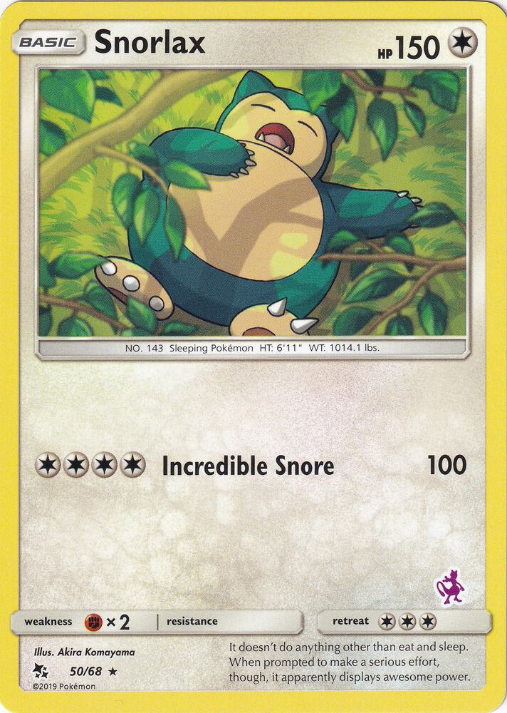 Pokemon - Snorlax - 50/68 (Mewtwo Stamped) - Battle Academy (BTA)