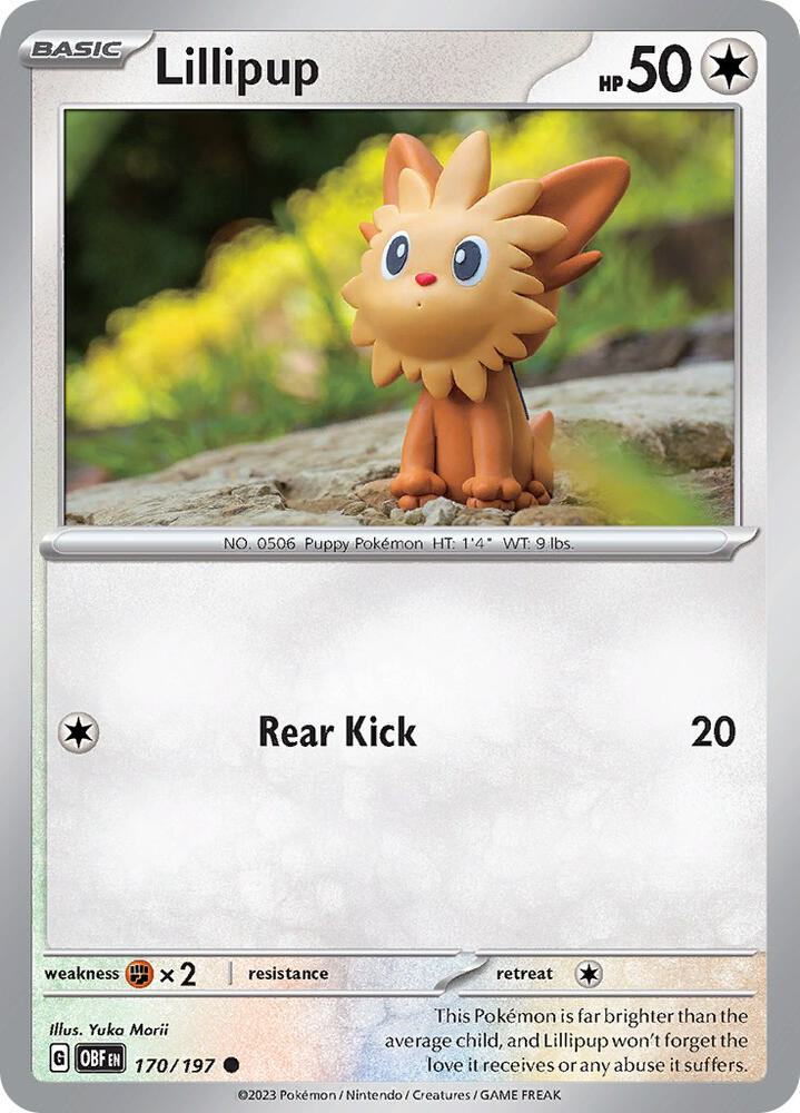 Pokemon - Lillipup - SV03: Obsidian Flames (OBF) Reverse Holofoil YUKA MORII