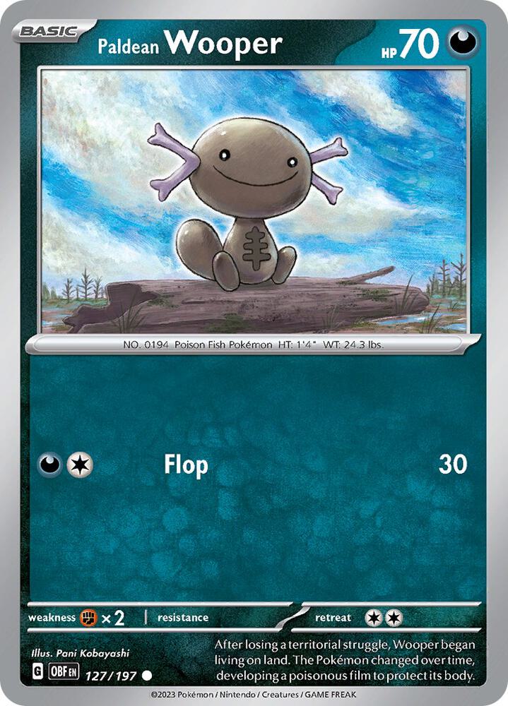Pokemon - Paldean Wooper - 127/197 - SV03: Obsidian Flames (OBF) Reverse Holofoil