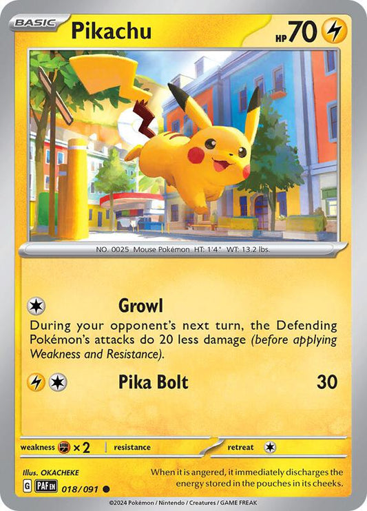 Pokemon - Pikachu - 018/091 - SV: Paldean Fates (PAF) Reverse Holofoil