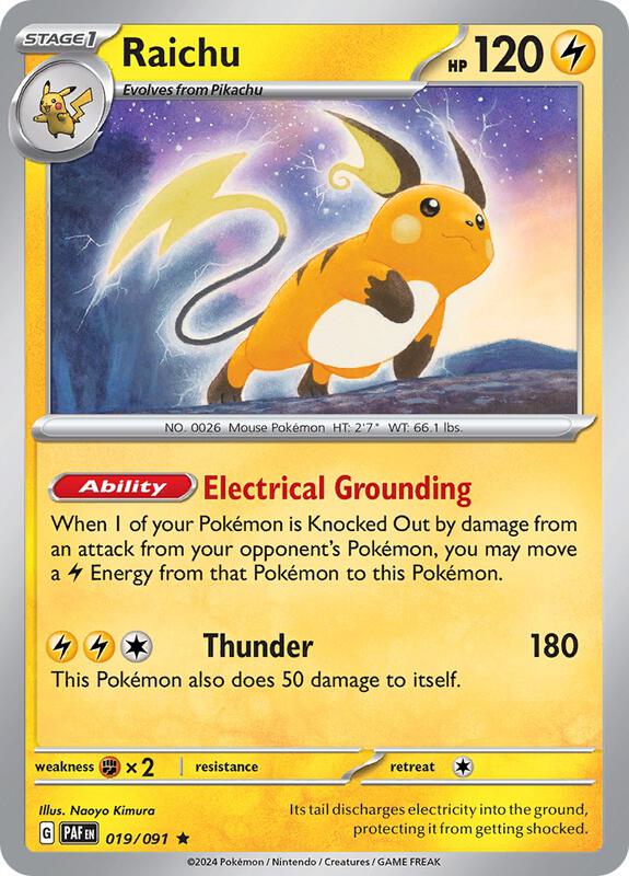 Pokemon - Raichu - 019/091 - SV: Paldean Fates (PAF) Foil