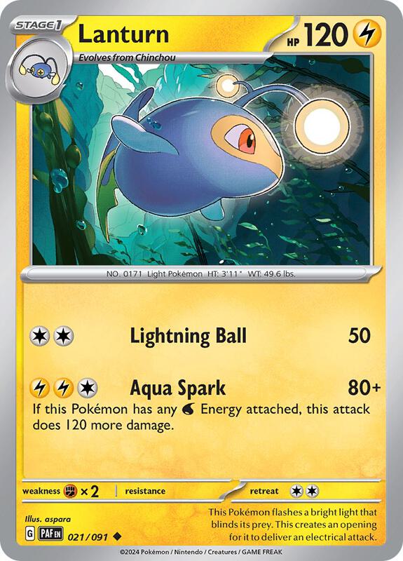Pokemon - Lanturn - SV: Paldean Fates (PAF) Reverse Holofoil
