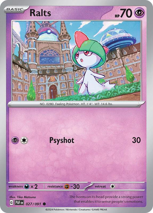 Pokemon - Ralts - 027/091 - SV: Paldean Fates (PAF) Reverse Holofoil