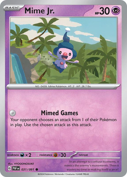 Pokemon - Mime Jr. - 031/091 - SV: Paldean Fates (PAF) Reverse Holofoil