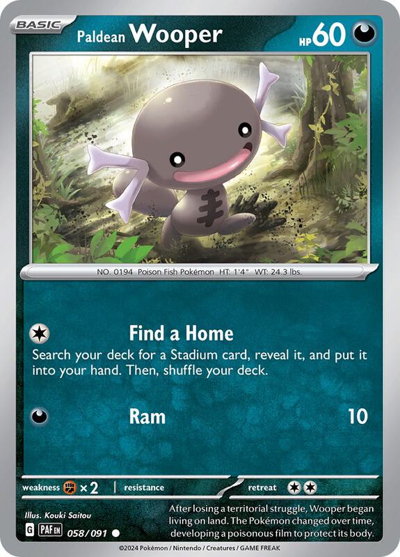 Pokemon - Paldean Wooper - 058/091 - SV: Paldean Fates (PAF) Reverse Holofoil