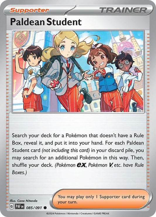 Pokemon - Paldean Student - 085/091 - SV: Paldean Fates (PAF) Reverse Holofoil