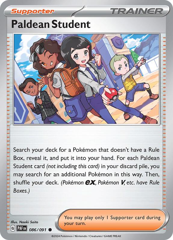 Pokemon - Paldean Student - 086/091 - SV: Paldean Fates (PAF) Reverse Holofoil