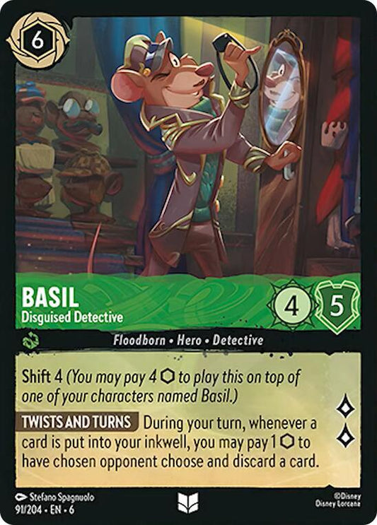 Lorcana - Basil - Disguised Detective - Azurite Sea (6) Cold Foil