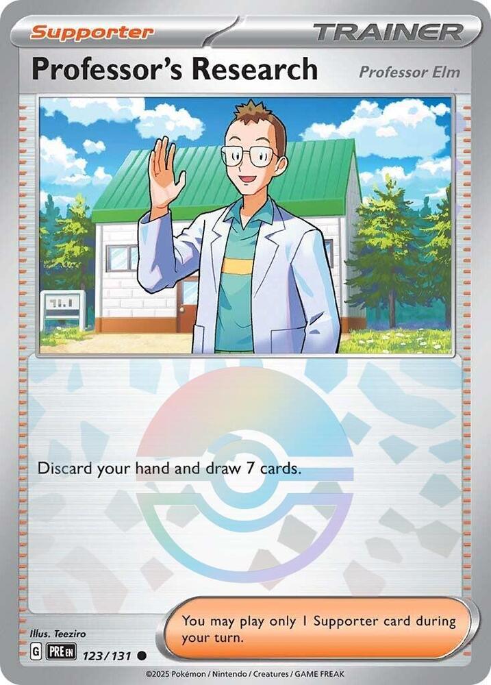 Pokemon - Professor's Research [Professor Elm] (Poke Ball Pattern) - SV: Prismatic Evolutions (PRE)