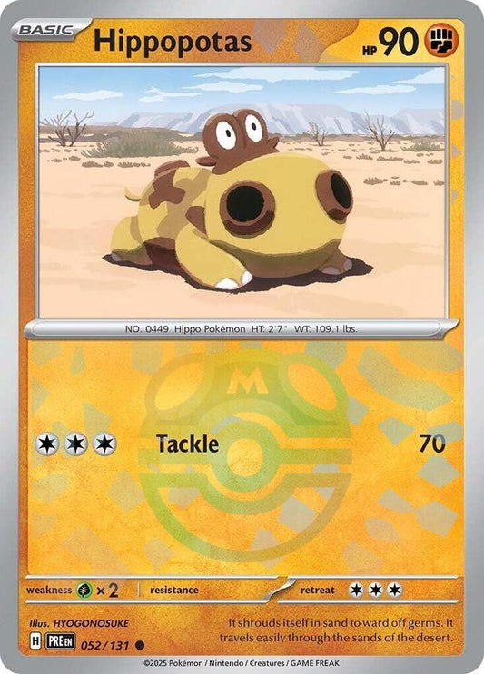 Pokemonm - Hippopotas (Master Ball Pattern) - SV: Prismatic Evolutions (PRE)