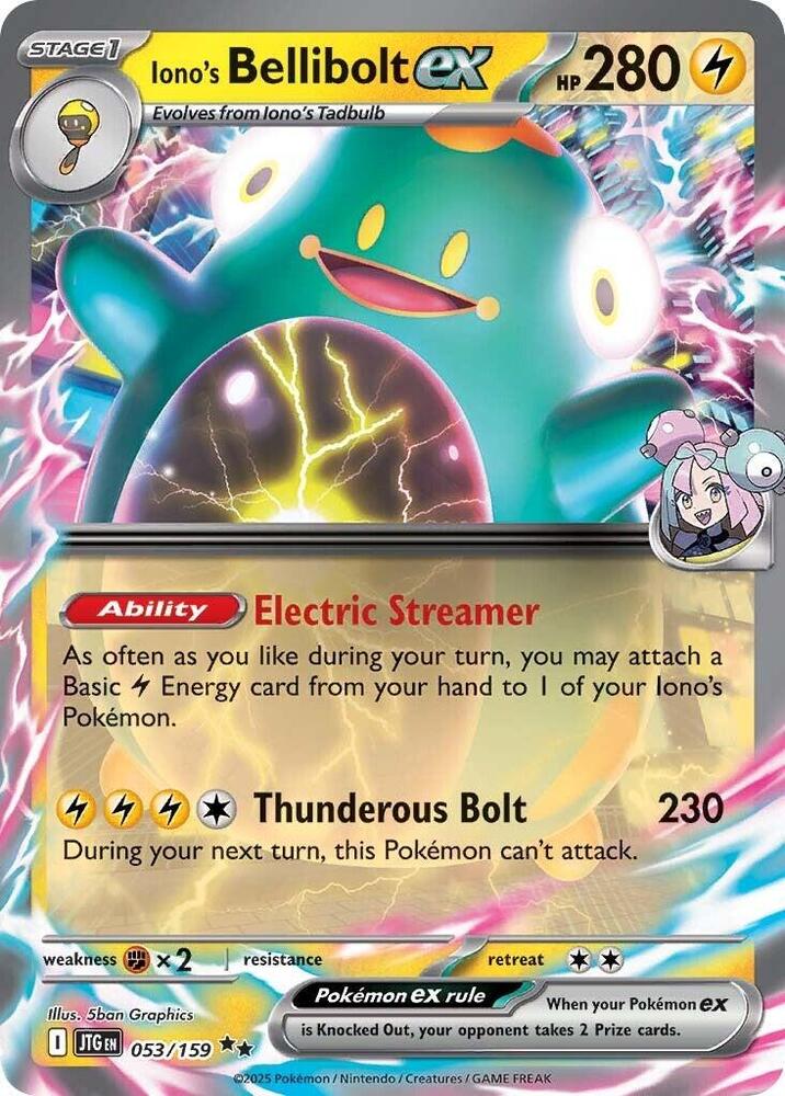 Pokemon - Iono's Bellibolt ex - 053/159 - SV09: Journey Together (JTG)