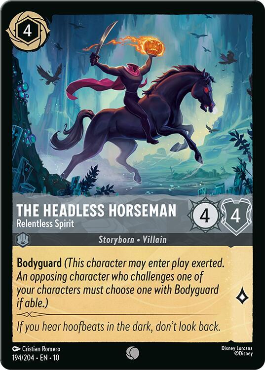 Lorcana - The Headless Horseman - Relentless Spirit - Whispers in the Well (10) 194/204