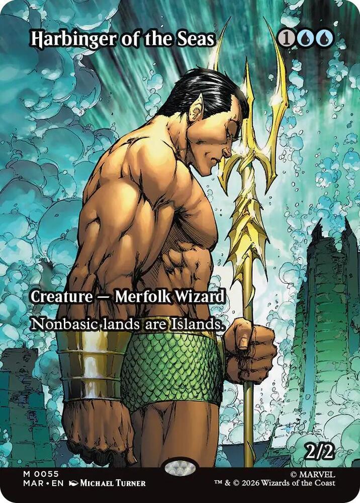MTG - Harbinger of the Seas (Borderless) - Marvel Universe Eternal-Legal (MAR)